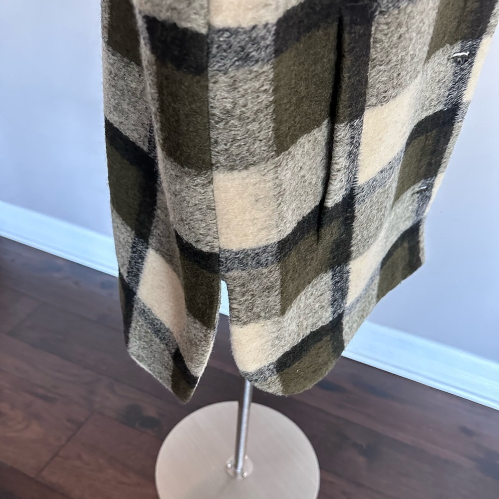 Madewell Belrose Shirt-jacket Wool Blend In Maran Plaid Green Black Ivory LG NWT - Picture 9 of 16
